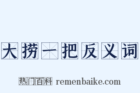 大捞一把反义词是什么意思的图片
